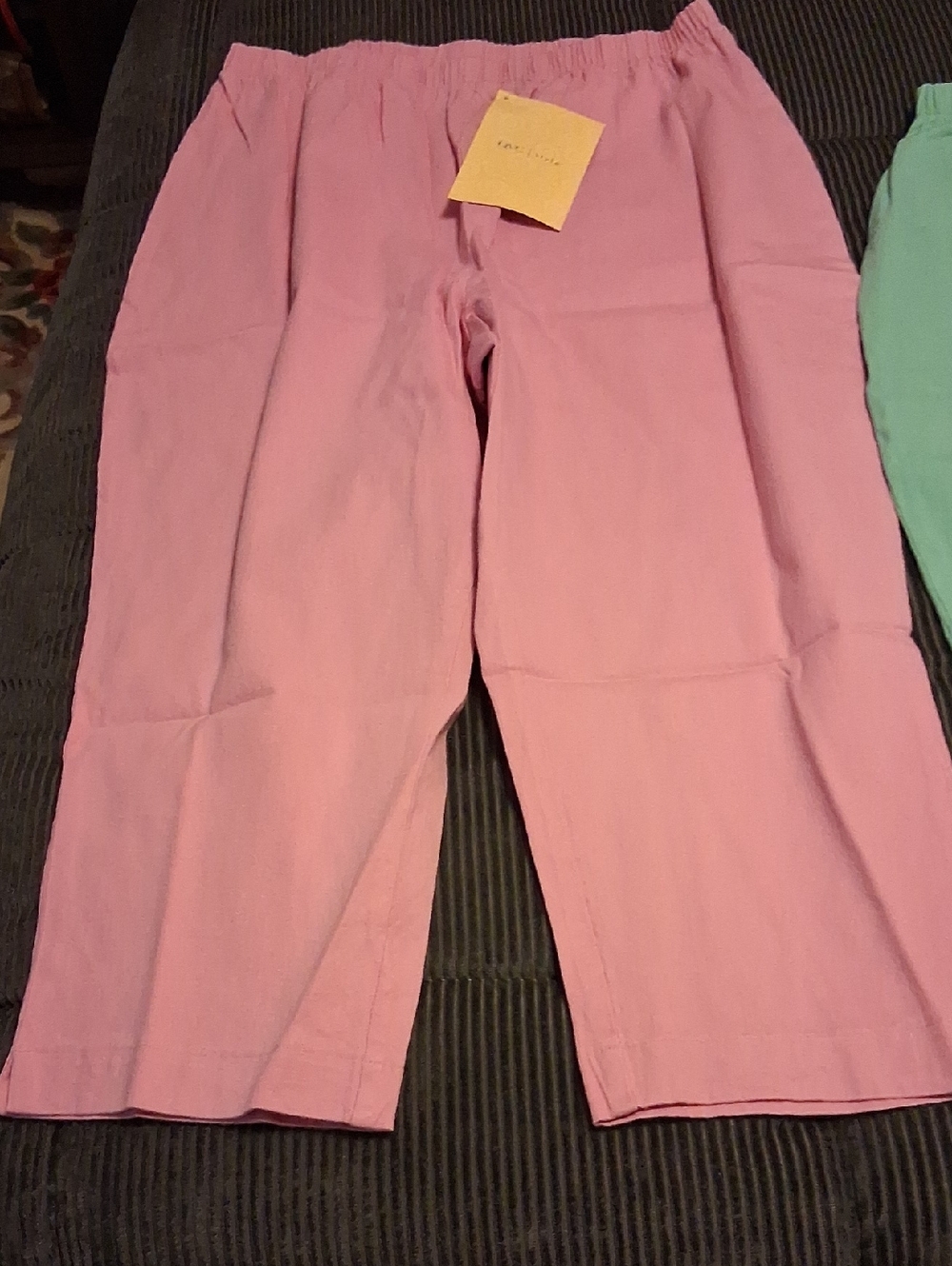 Light Pink Elastic Waist Straight-Leg Pants